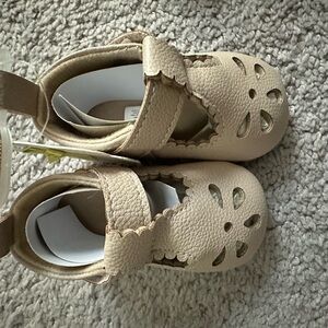 Charming Beige Baby Walker Shoes with Cutout Design